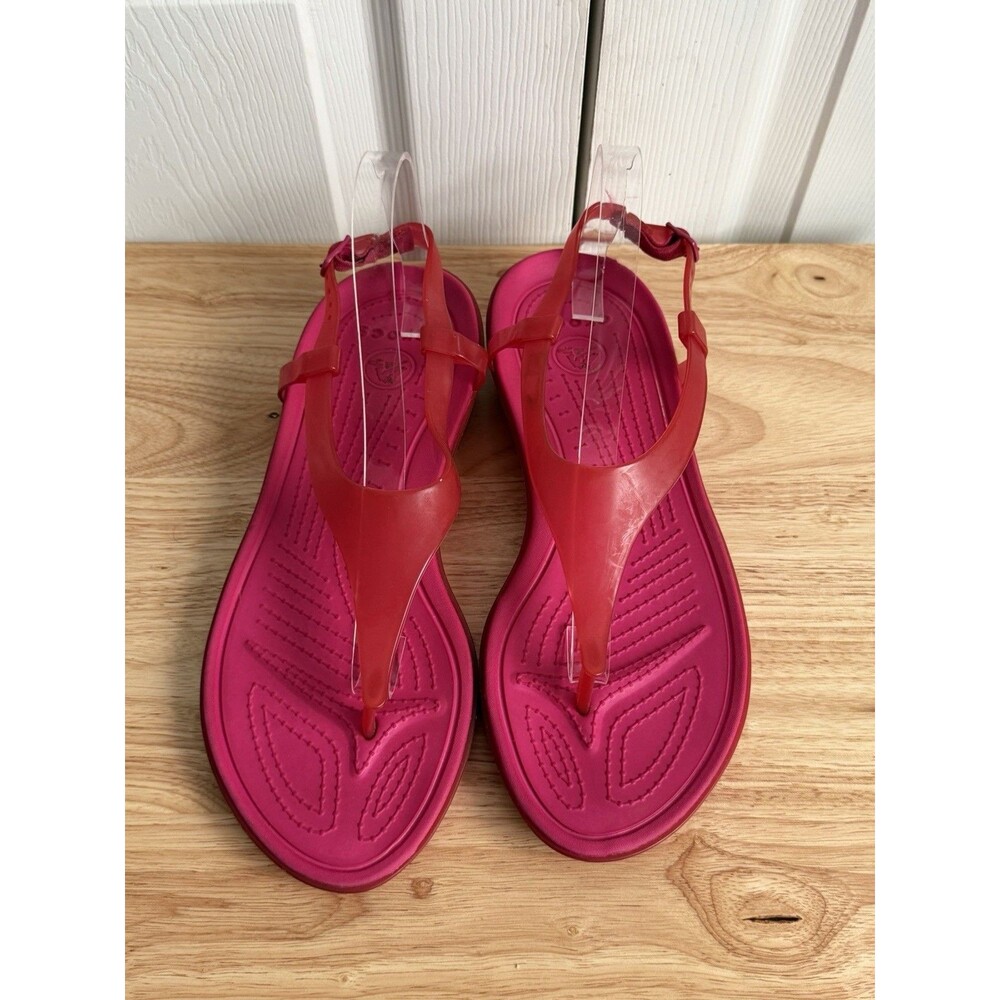 Crocs Womens Size 10 Really Sexi Jelly Sandal Pink Red Adjustable